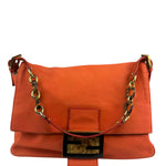 Fendi Vintage Peachy Suede/Leather Forever Flap Mamma Baguette