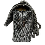 Chanel Silver Sequin East/West Flap Bag 2006