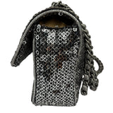 Chanel Silver Sequin East/West Flap Bag 2006