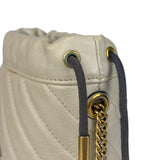 Gucci GG Ivory Leather Marmont Chain Bucket Bag