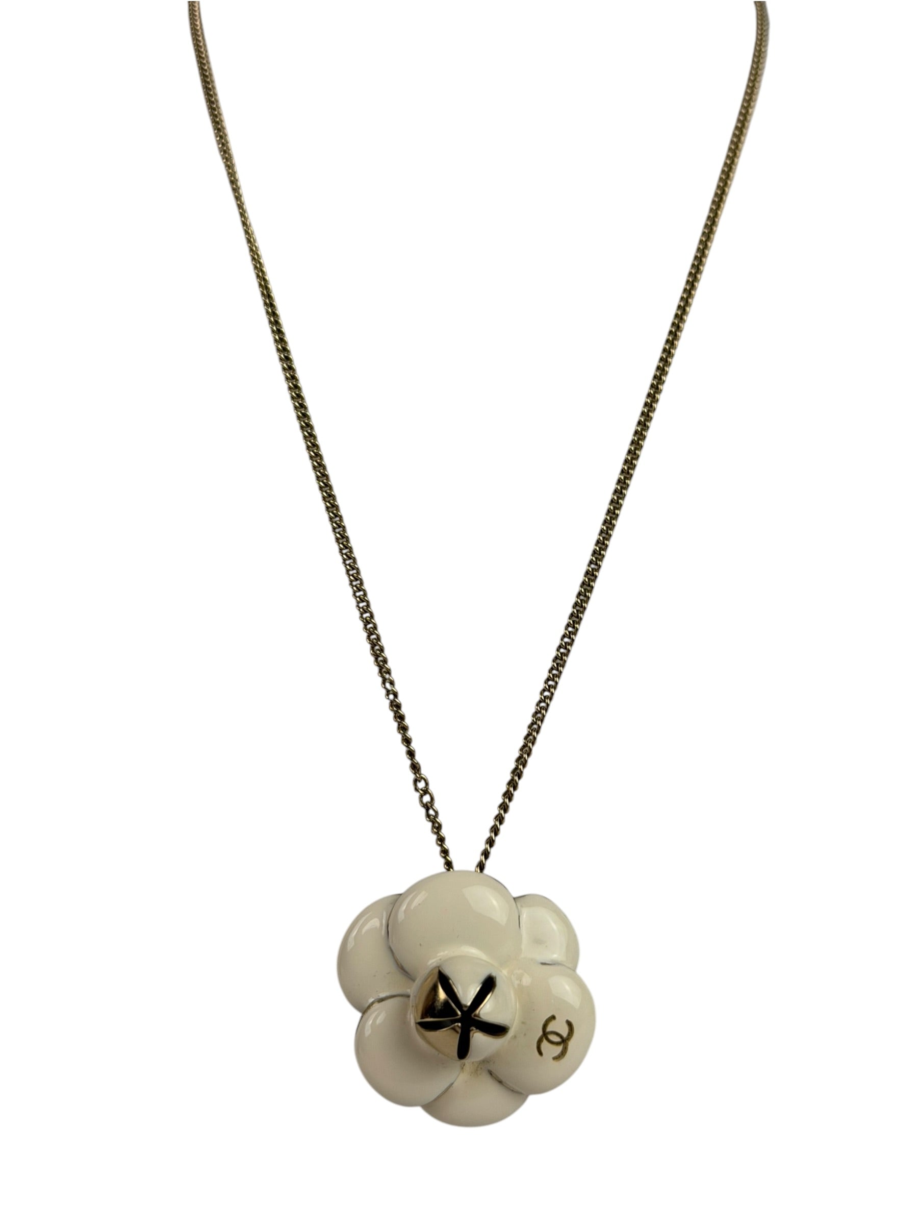 Chanel Vintage Camellia Pendant Necklace