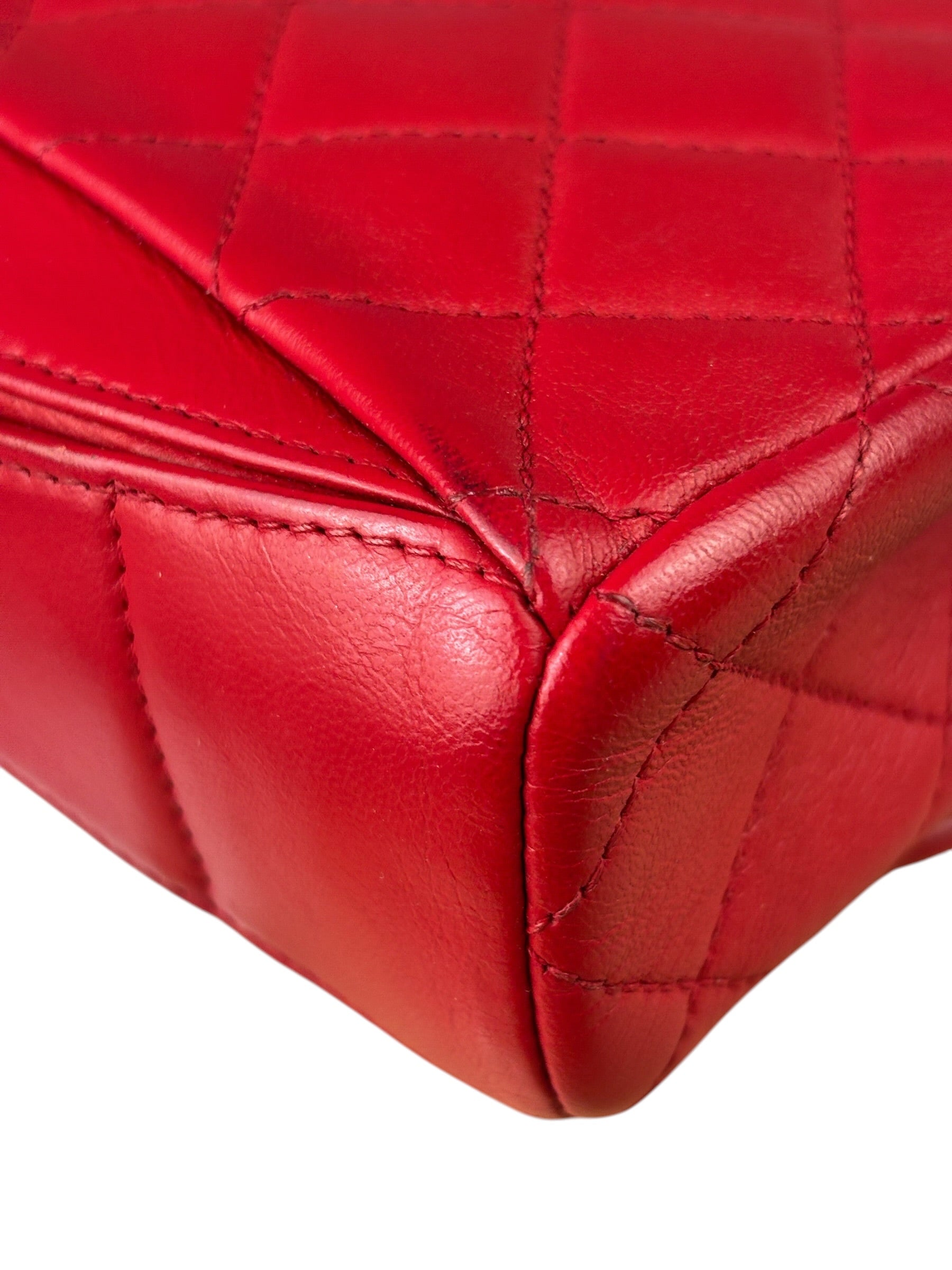 Chanel Red Quilted Leather Shoulder Bag 2016