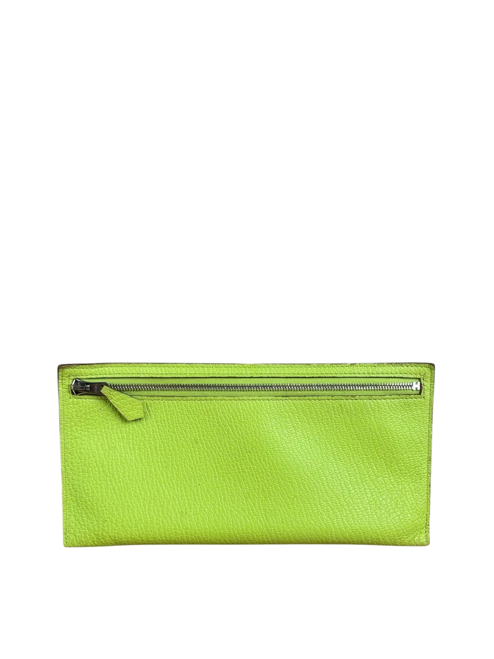 Hermes Lime Zippy Pouch