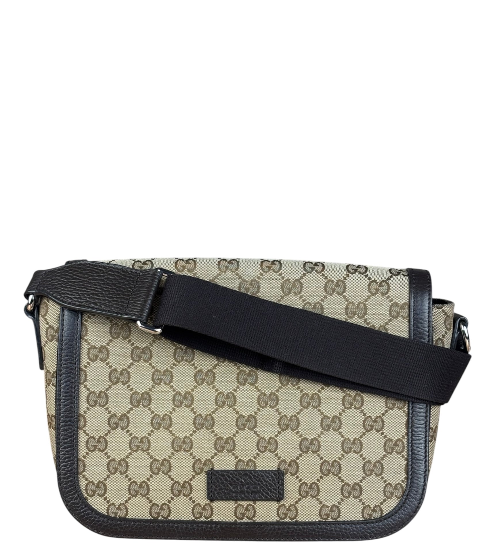 Gucci GG Canvas Print Flap Messenger Bag