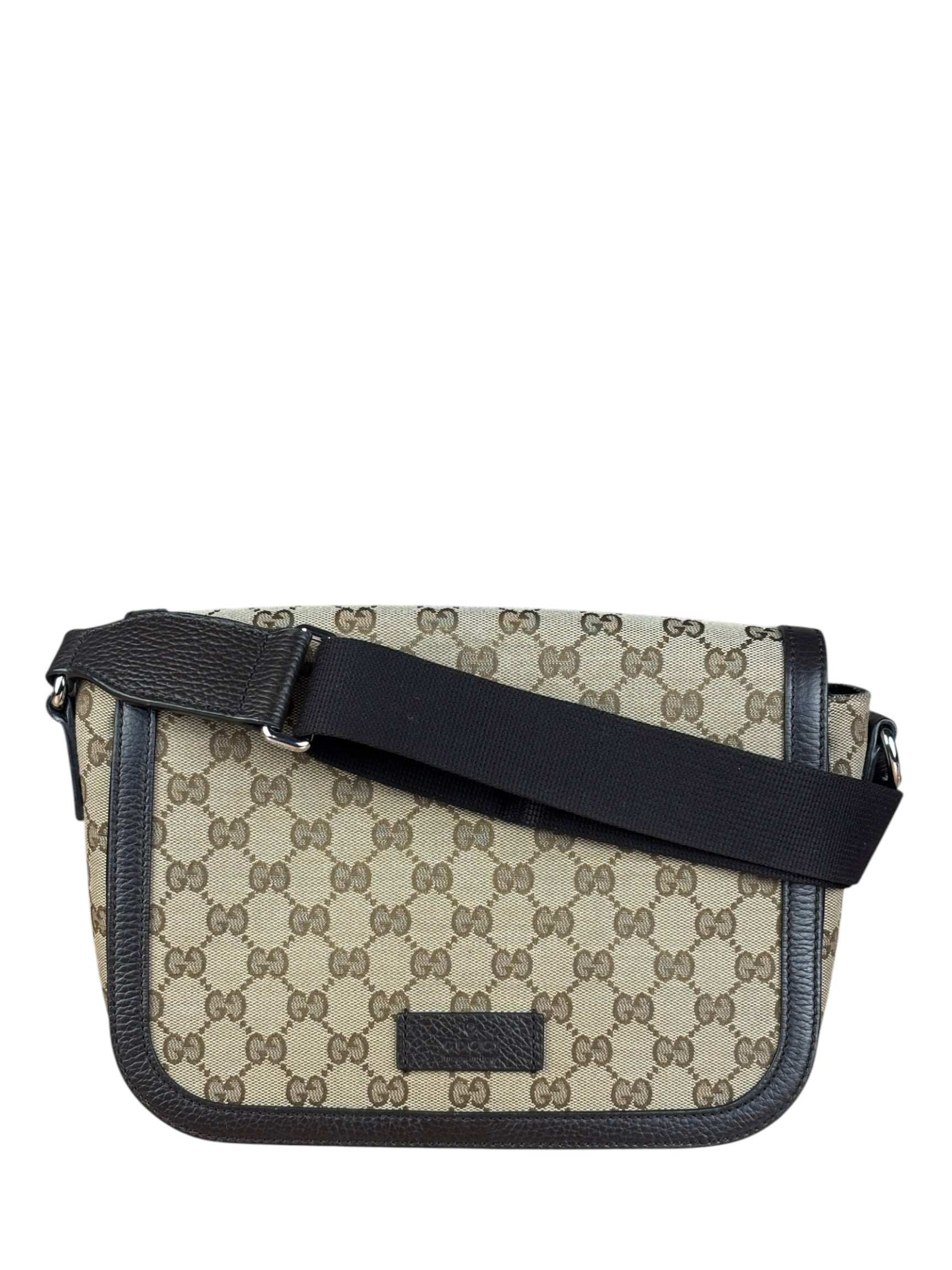 Gucci GG Canvas Print Flap Messenger Bag
