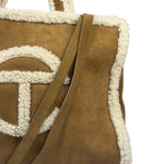 UGG x Telfar Brown Suede Medium Chestnut Shopper Tote