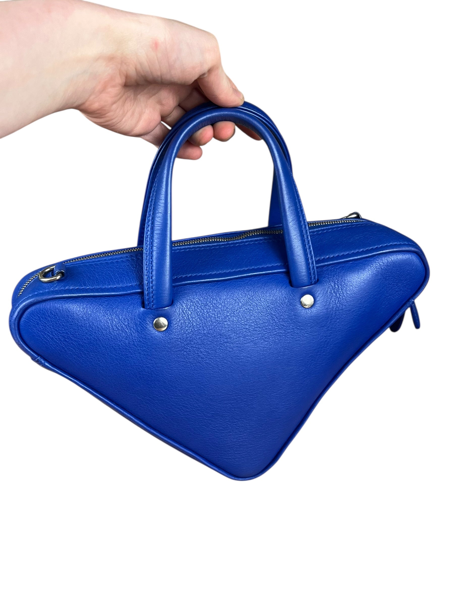 Balenciaga Royal Blue Leather Triangle 2Way Bag