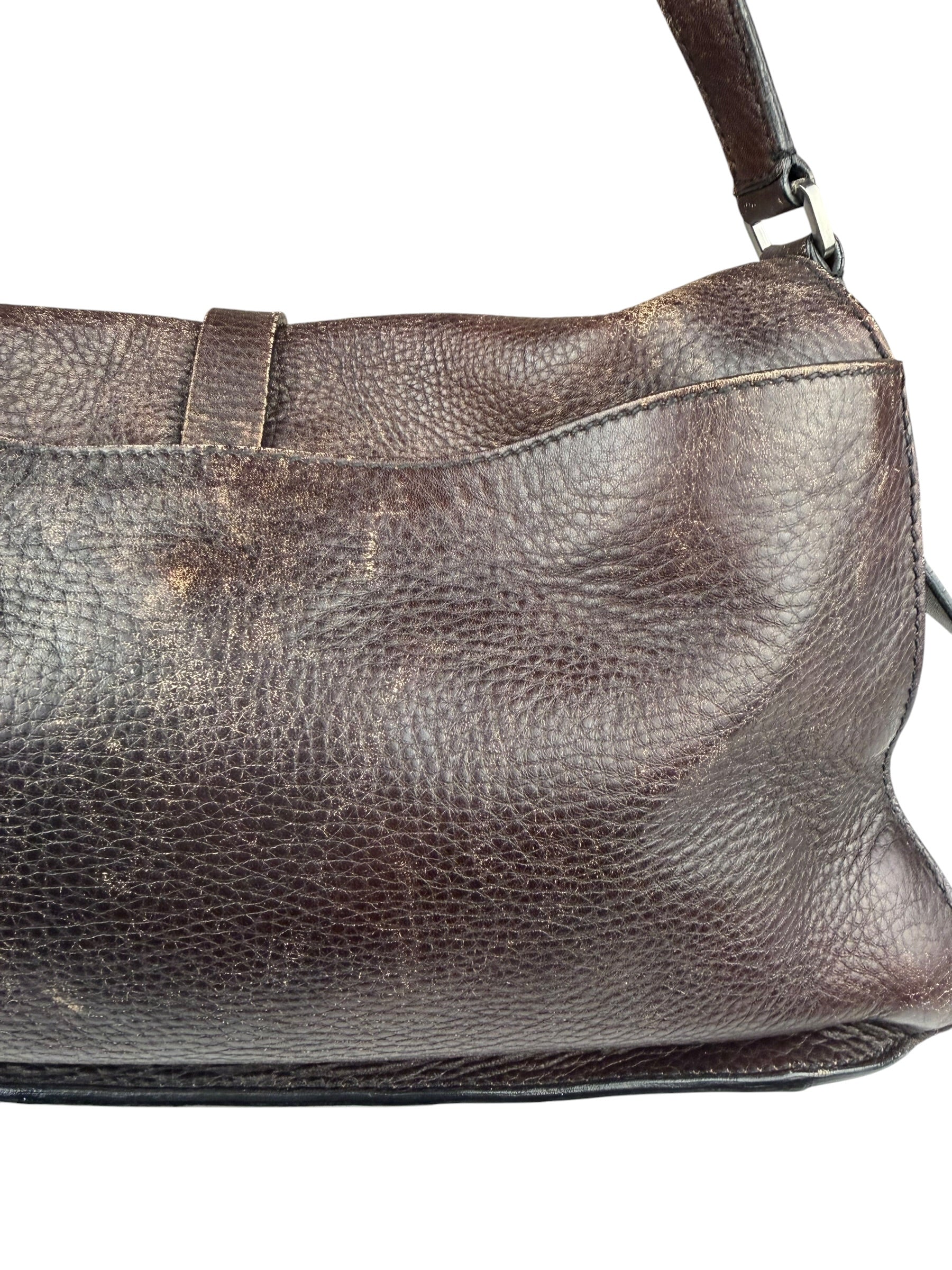 Prada Vintage Brown Leather Cervo Antik Messenger Bag