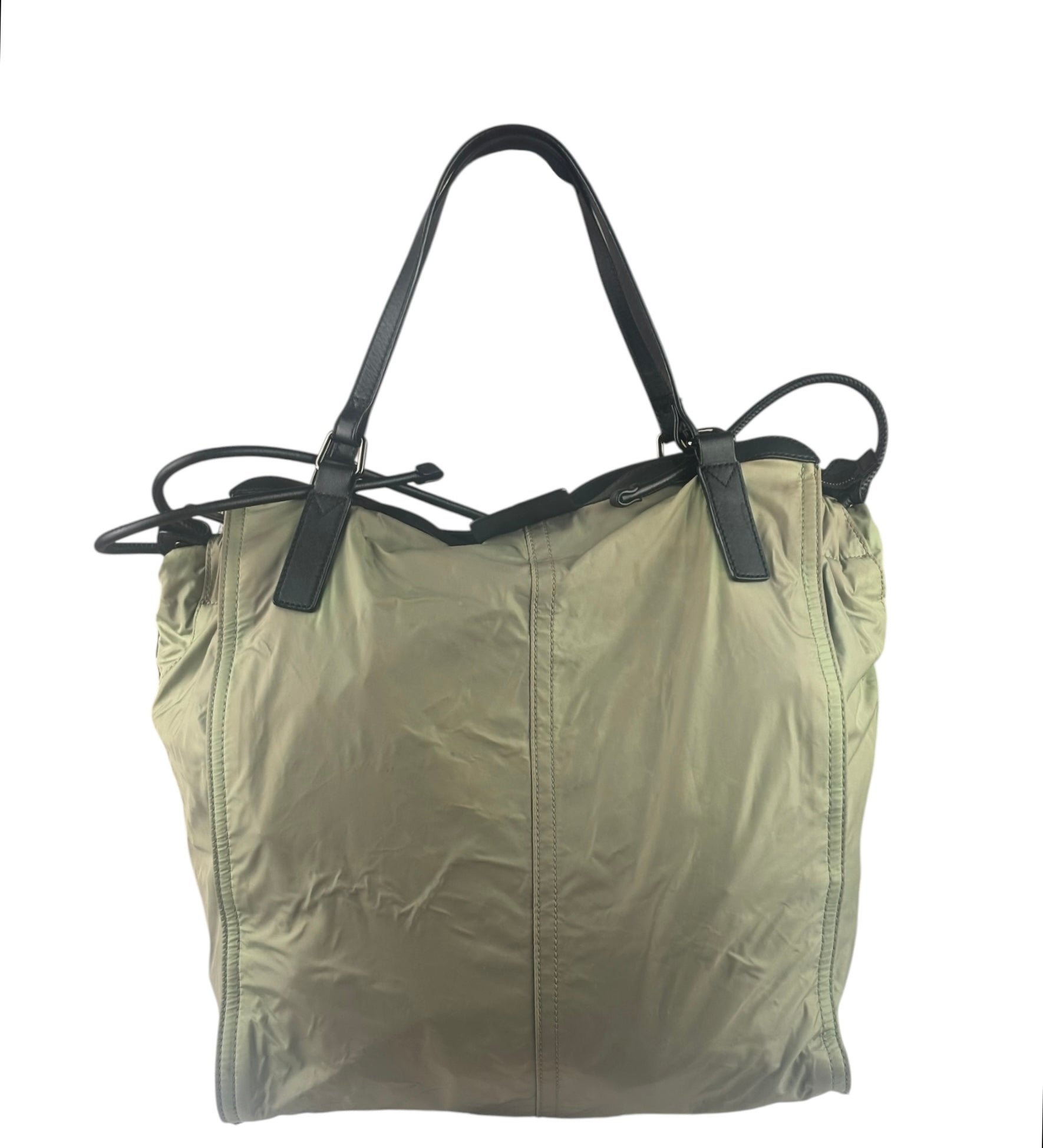 Burberry Geen Nylon/Leather Trim Buckleigh Tote Bag