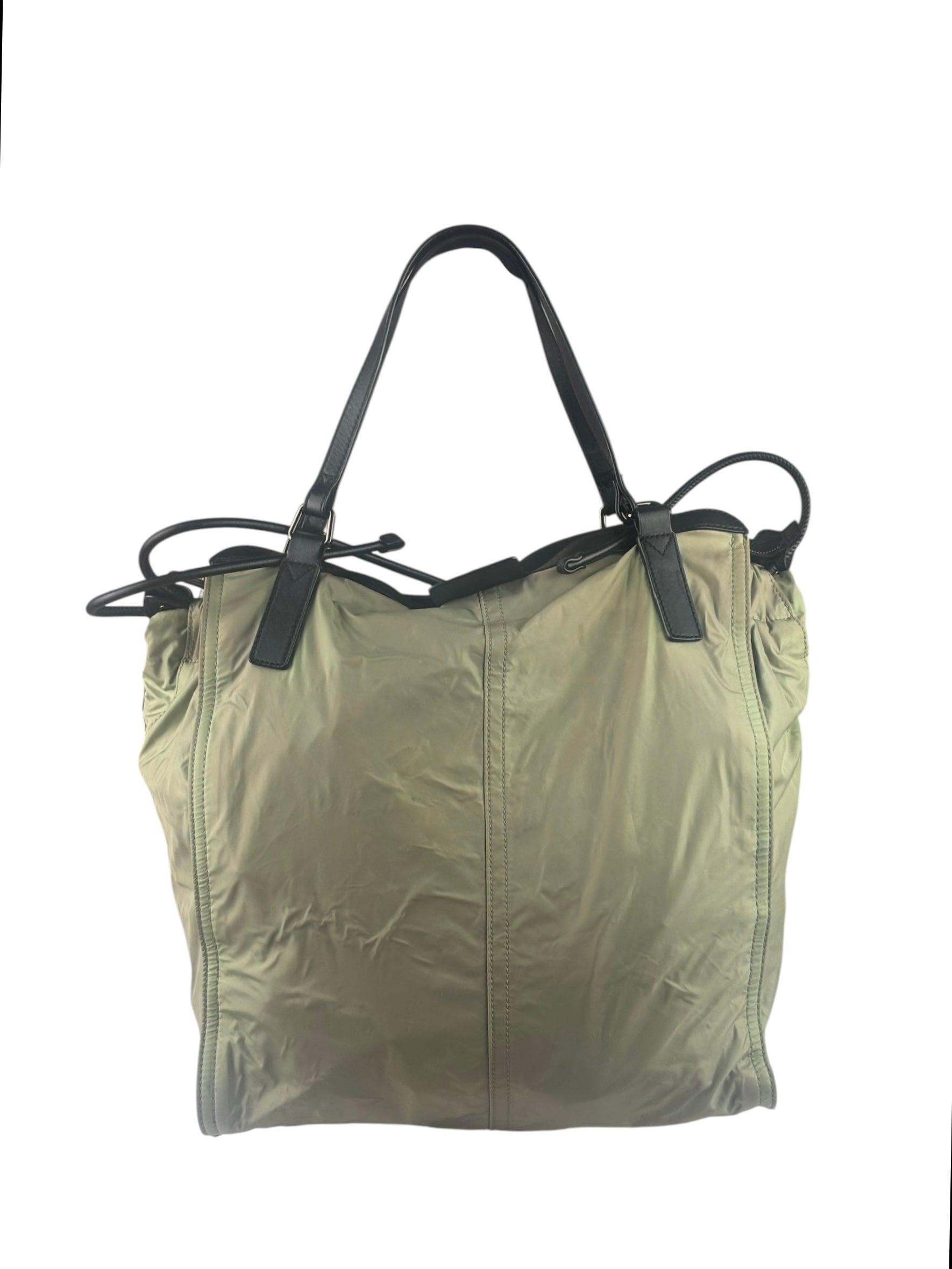 Burberry Geen Nylon/Leather Trim Buckleigh Tote Bag