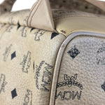 MCM Beige Leather Monogram Medium Stark Backpack