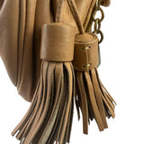 Chloe Orange Beige Calfskin See By Chloe Cherry Drawstring Saddle Crossbody Bag