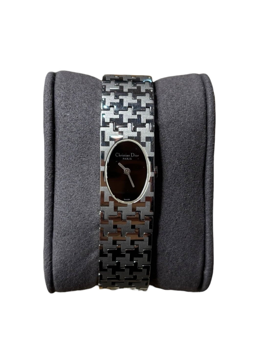 Christian Dior Black Oval Dial Steel Band