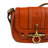 Gucci Orange Leather Snaffle Shoulder Bag