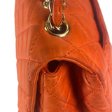 Chanel Orange Quilted Lambskin Flap Bag 2008