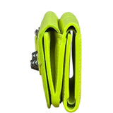 Balenciaga Fluo Neon Yellow Leather Cash Trifold Mini Wallet