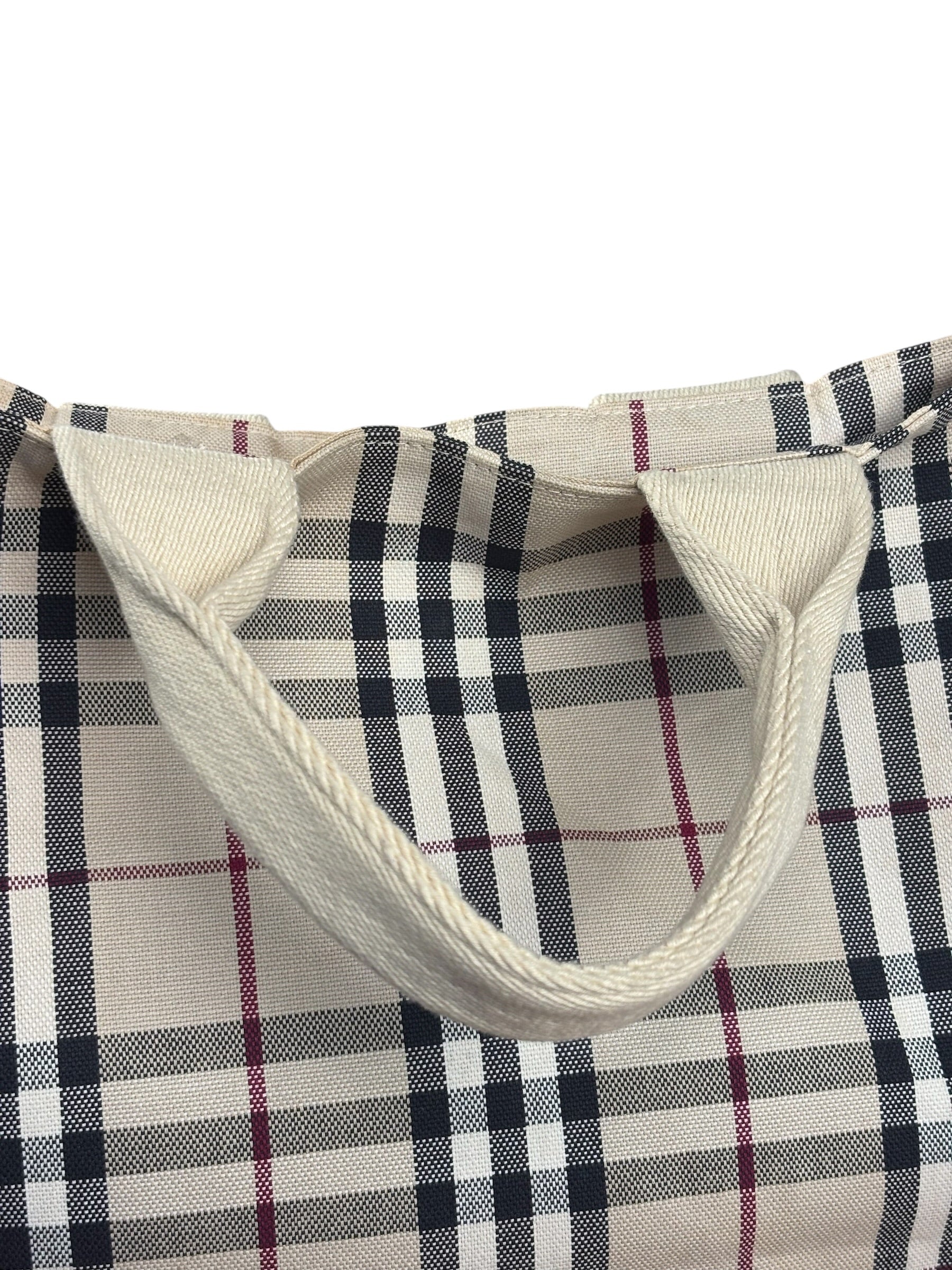 Burberry Vintage Canvas House Check Tote Bag