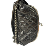 Chanel Black Quilted Lambskin Tabatiere Fold-Over Shoulder Bag 2014