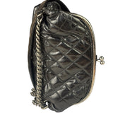 Chanel Black Quilted Lambskin Tabatiere Fold-Over Shoulder Bag 2014