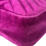 Gucci Magenta Velvet Marmont Matelasse Shoulder Bag