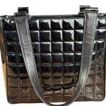 Chanel Glossy Black Patent Leather Chocolate Bar Tote Bag