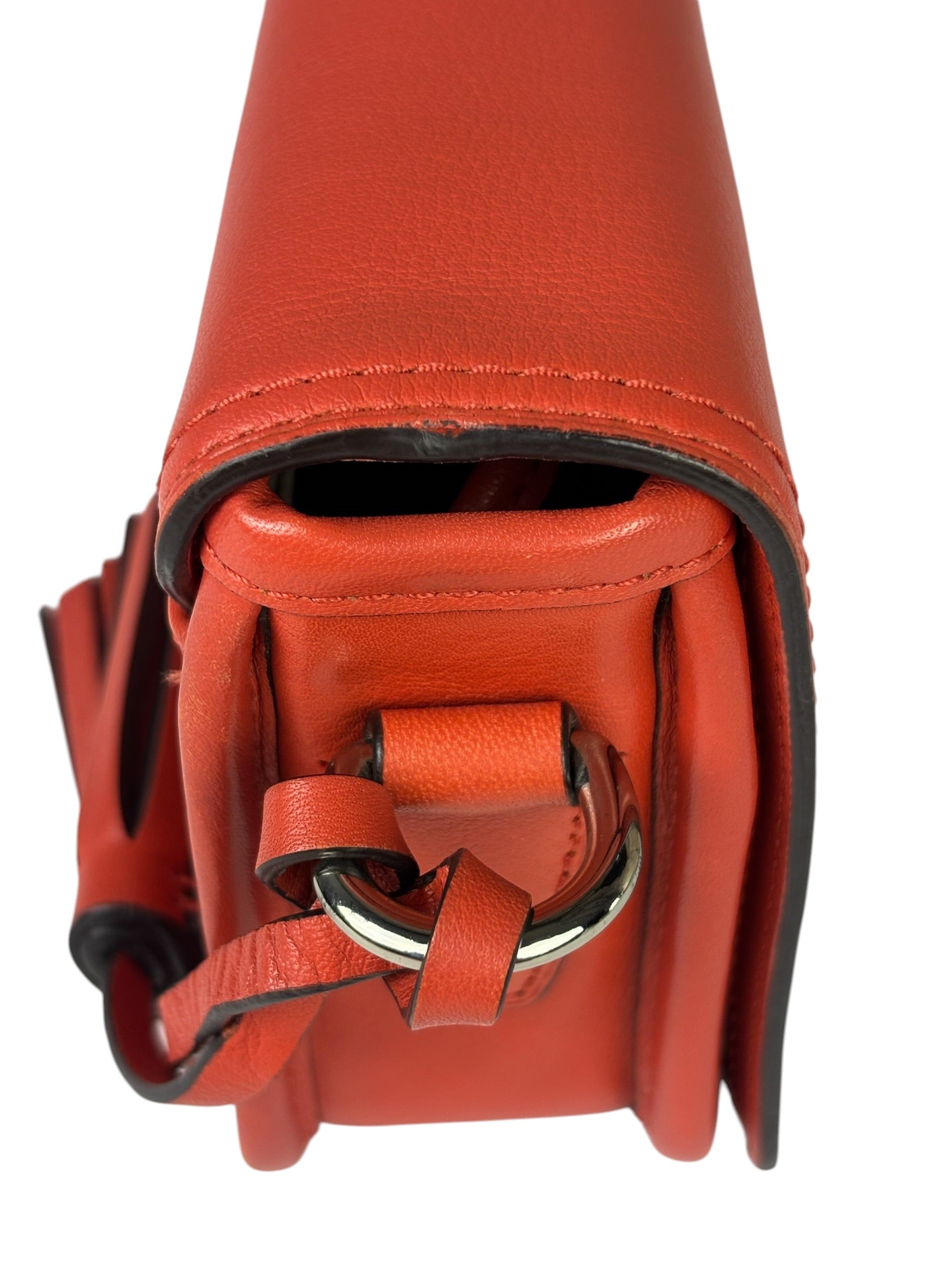 Coach Coral Red Leather Legacy Penny Shoulder Bag