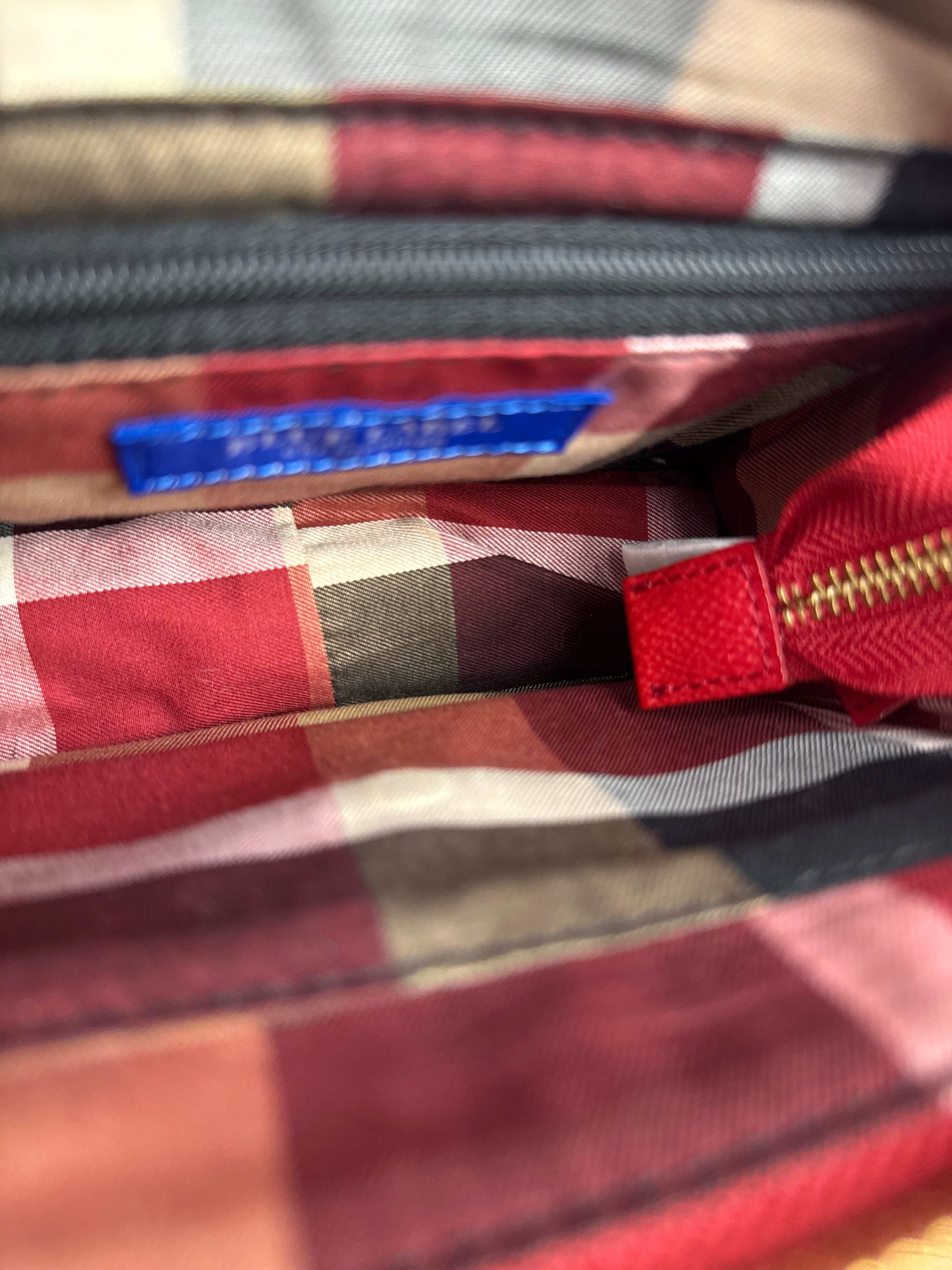Blue Label Crestbridge Red Pebbled Leather Two-Way Bag