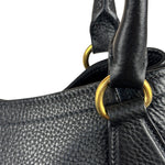 Prada Black Leather Vitello Daino 2Way Handbag