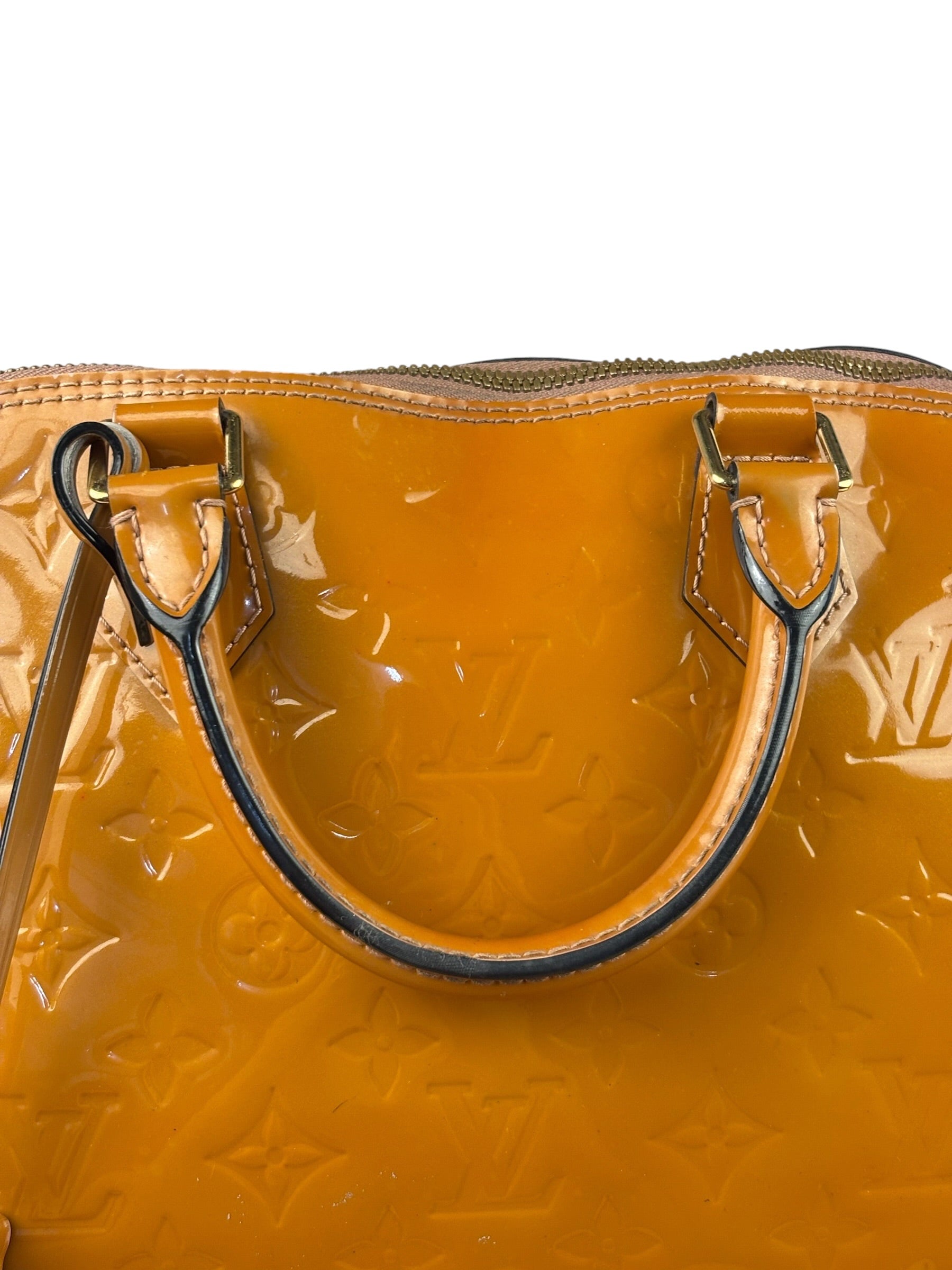 Louis Vuitton Vintage Monogram Vernis Alma MM Handbag Orange