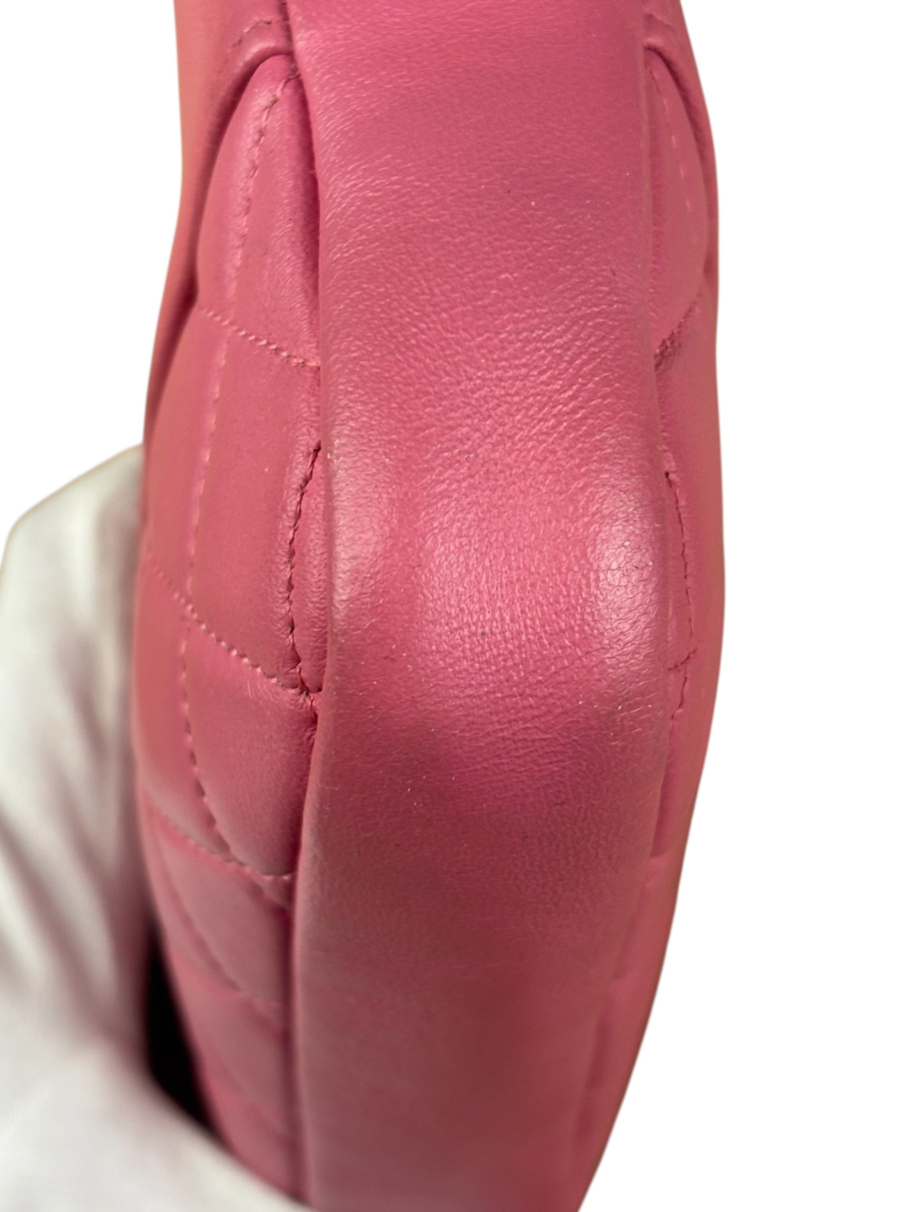 Chanel Pink Quilted Leather Zip Wallet on Chain Bag 2018
