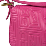 Fendi Pink Leather Logo Embossed Baguette