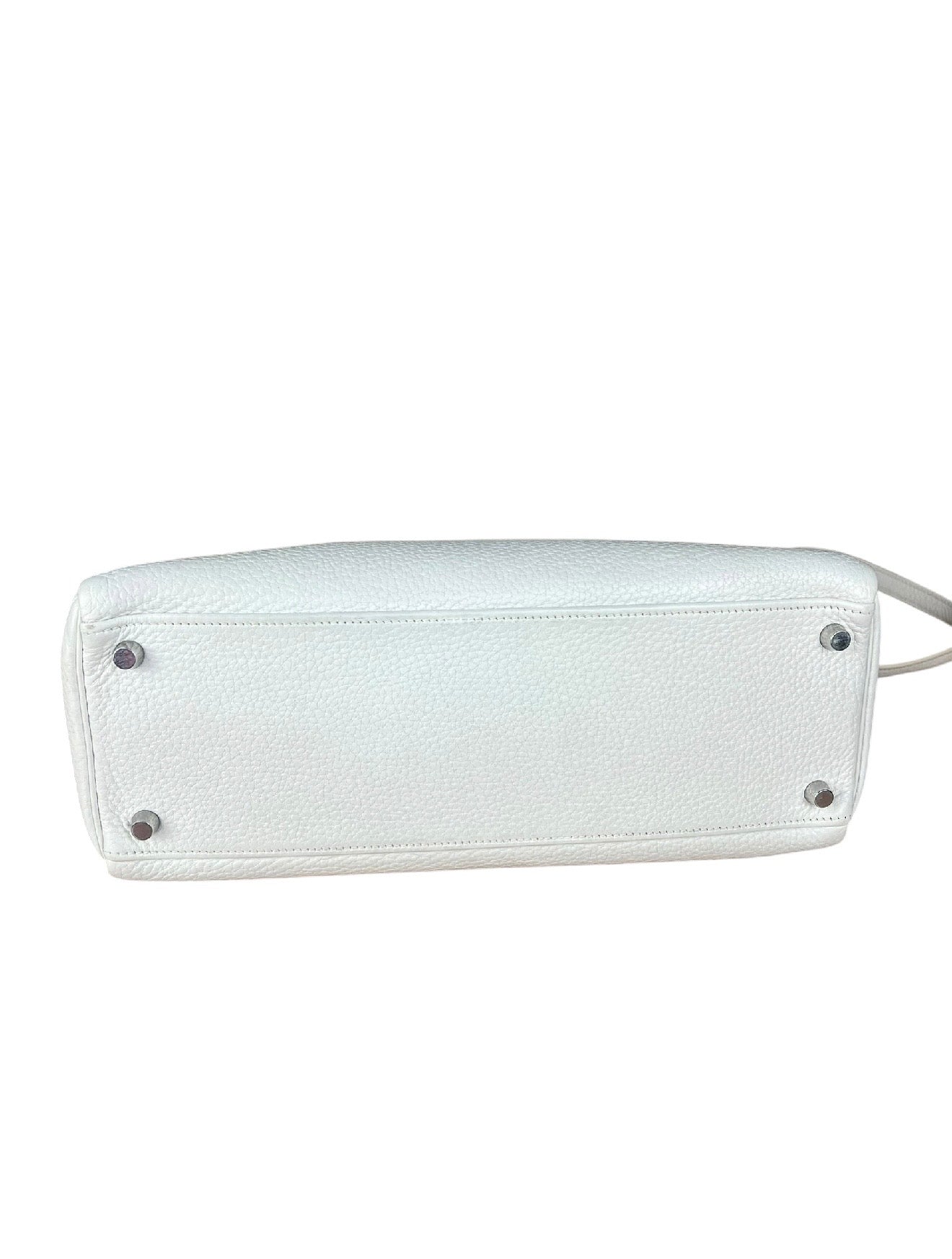 Hermes Kelly 32 White Clemence Leather Handbag 2008