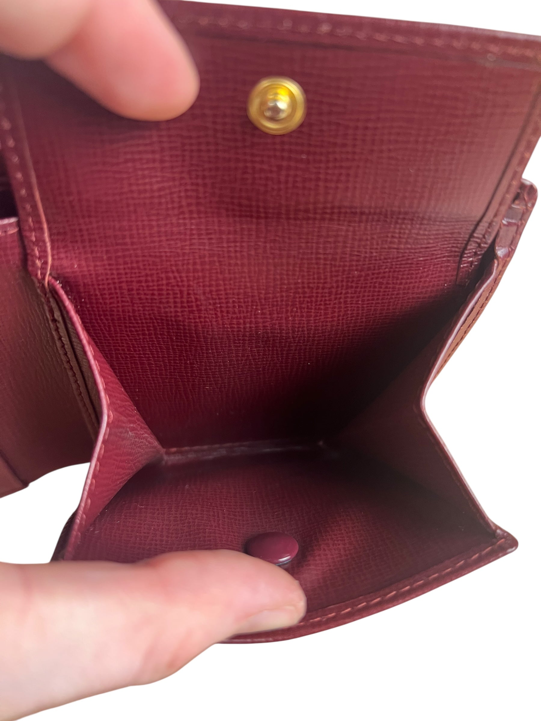 Cartier Vintage Maroon Leather Bifold Wallet