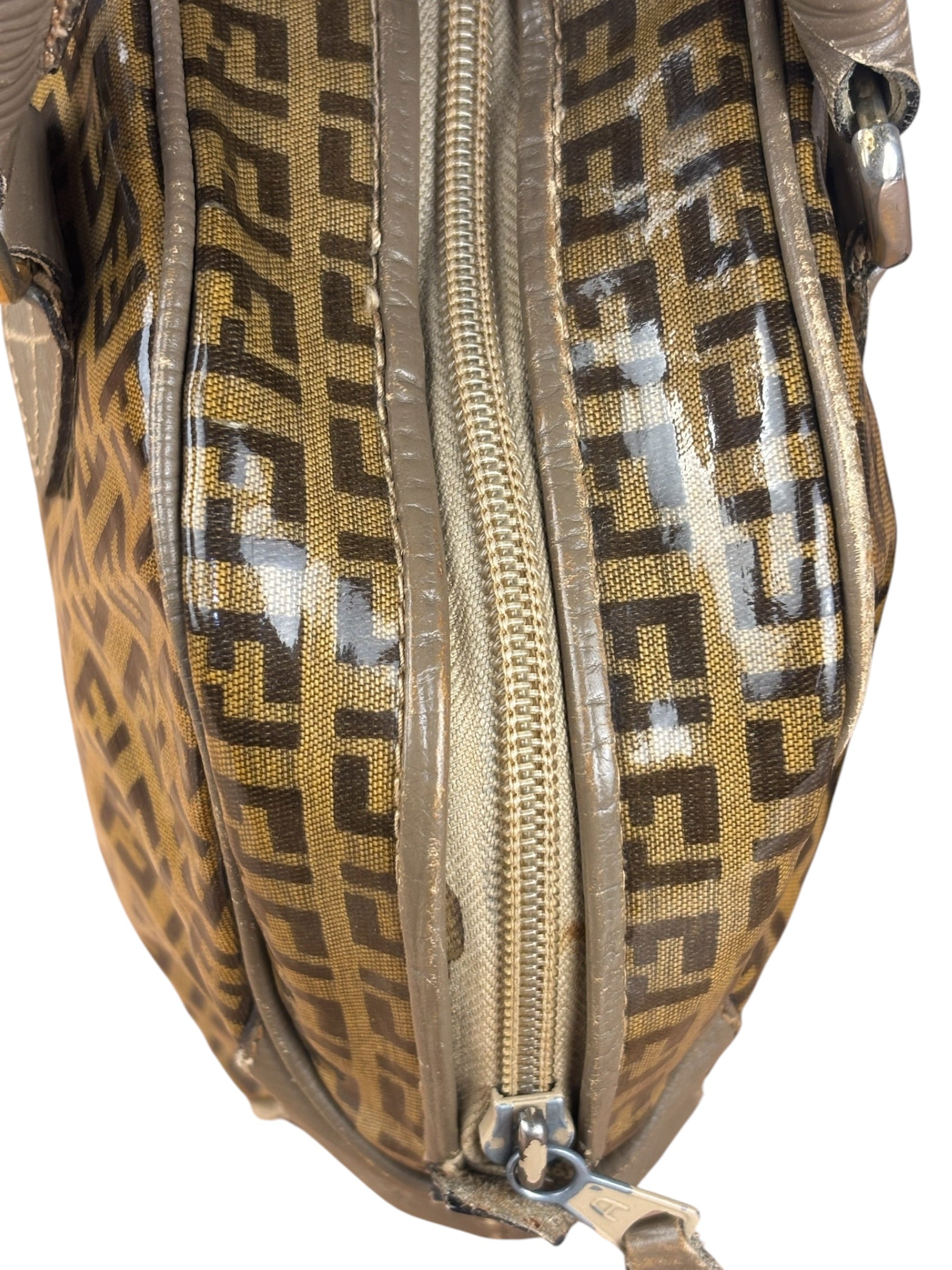 Fendi Vintage FF Brown PVC Handbag