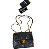 Chanel Black Leather Classic Mini Flap Bag ‘94-‘96