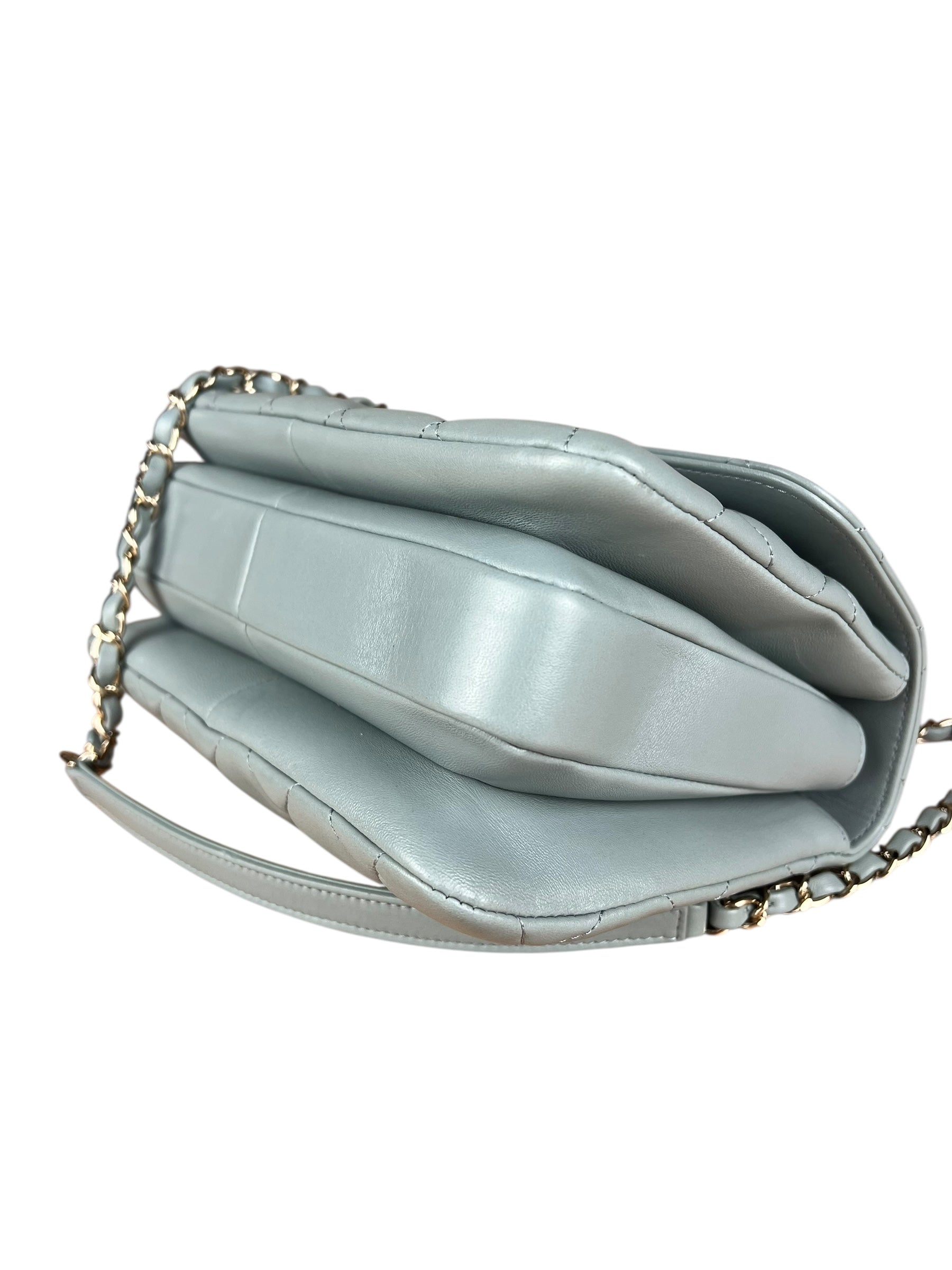 Chanel CC Trendy Blue Leather Flap Top Handle Bag