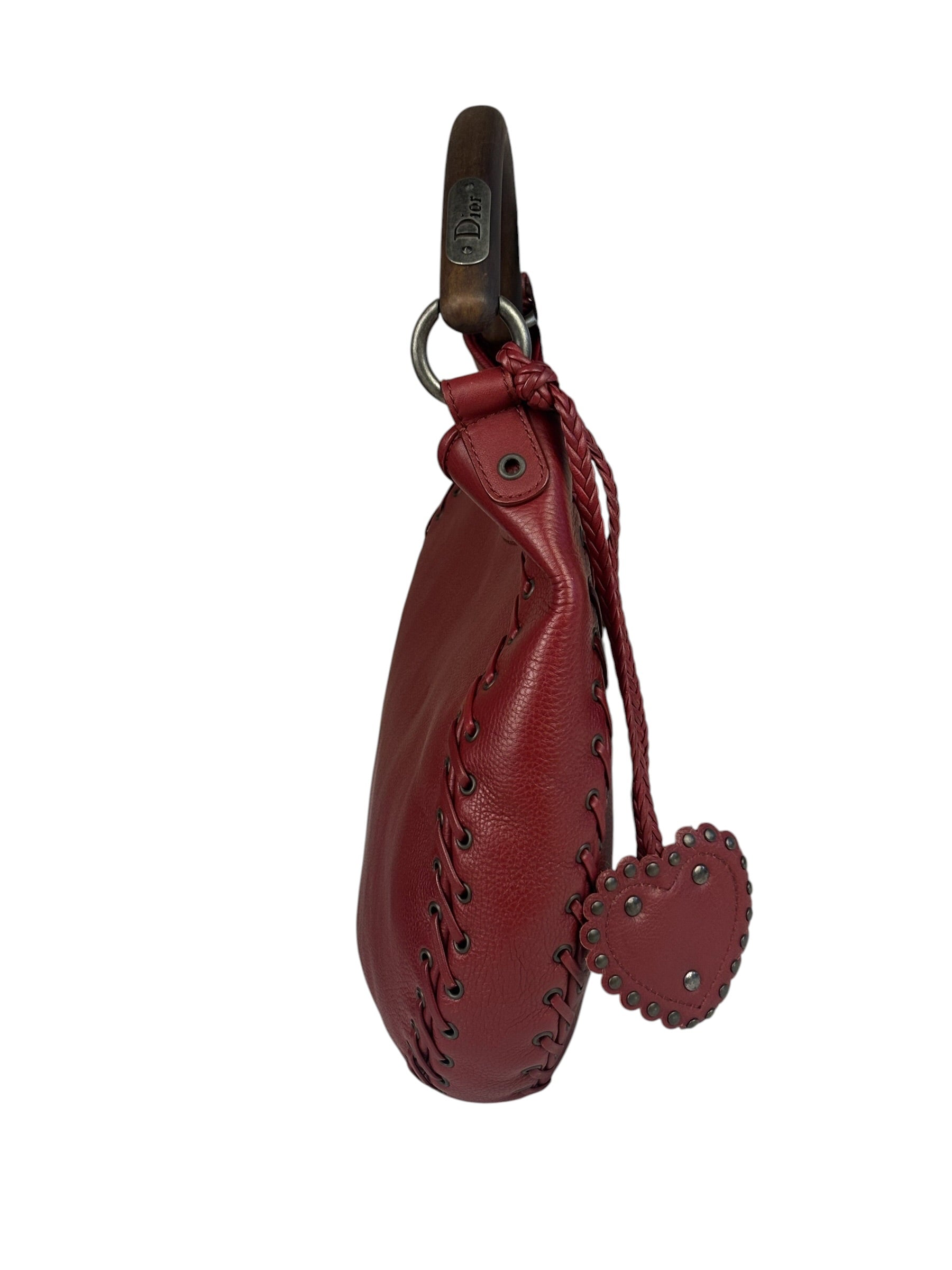 Christian Dior Red Leather Ethnic Hobo Bag