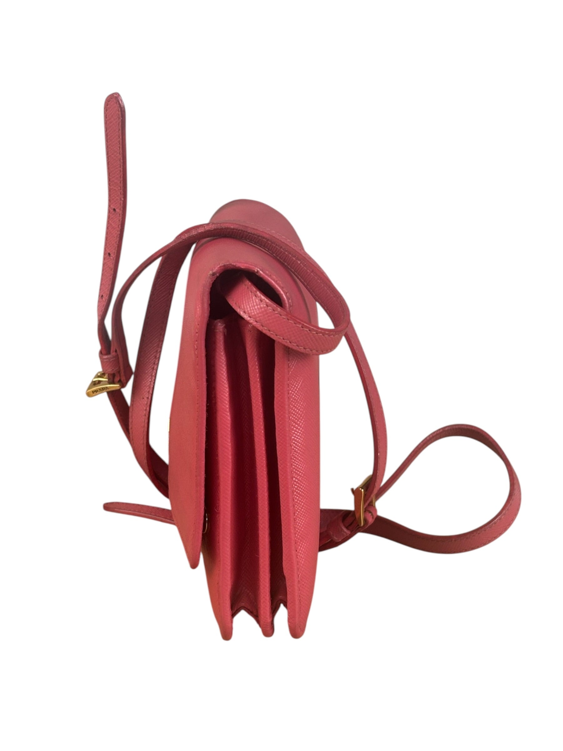 Prada Pink Saffiano Leather Pouchette