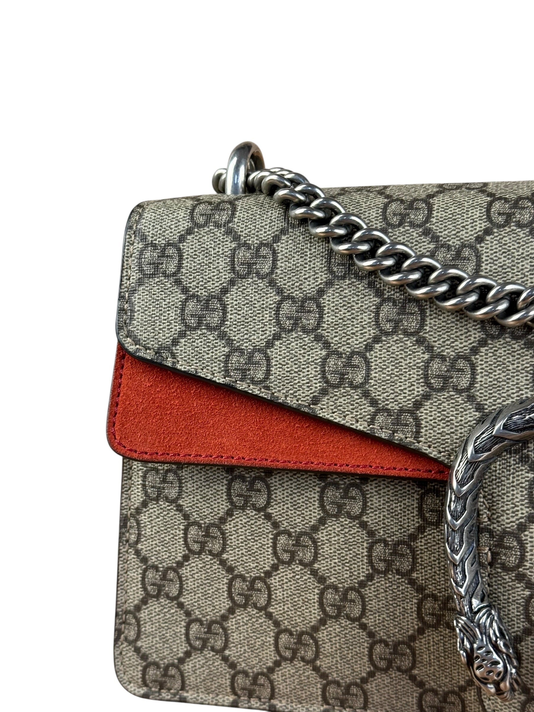 Gucci Dionysus GG Supreme Shoulder Bag Beige/Red