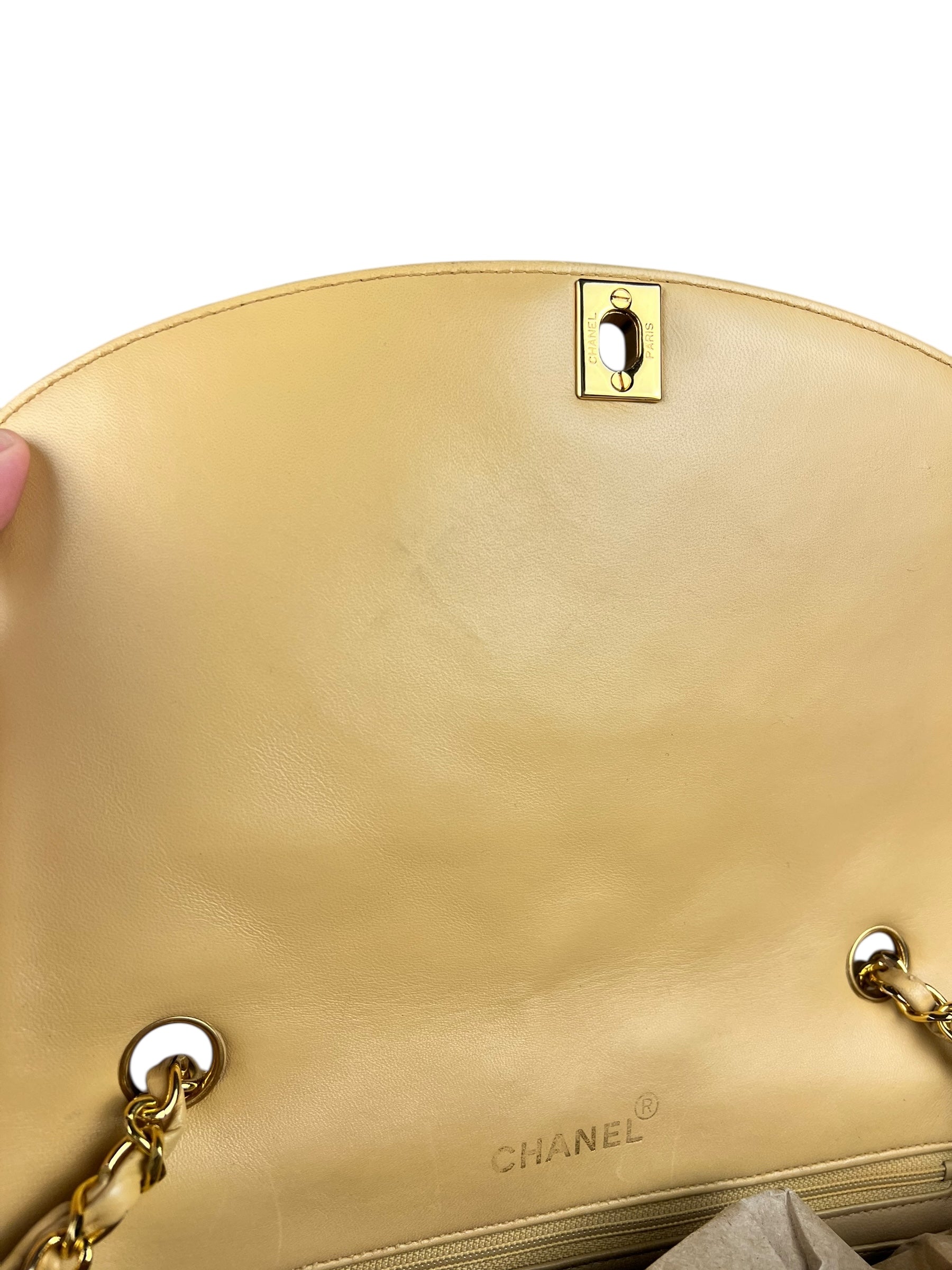 Chanel Beige CC Leather Diana Flap Bag '92