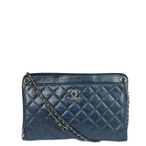 Chanel Blue Quilted Leather CC Chain Shoulder Bag 2018