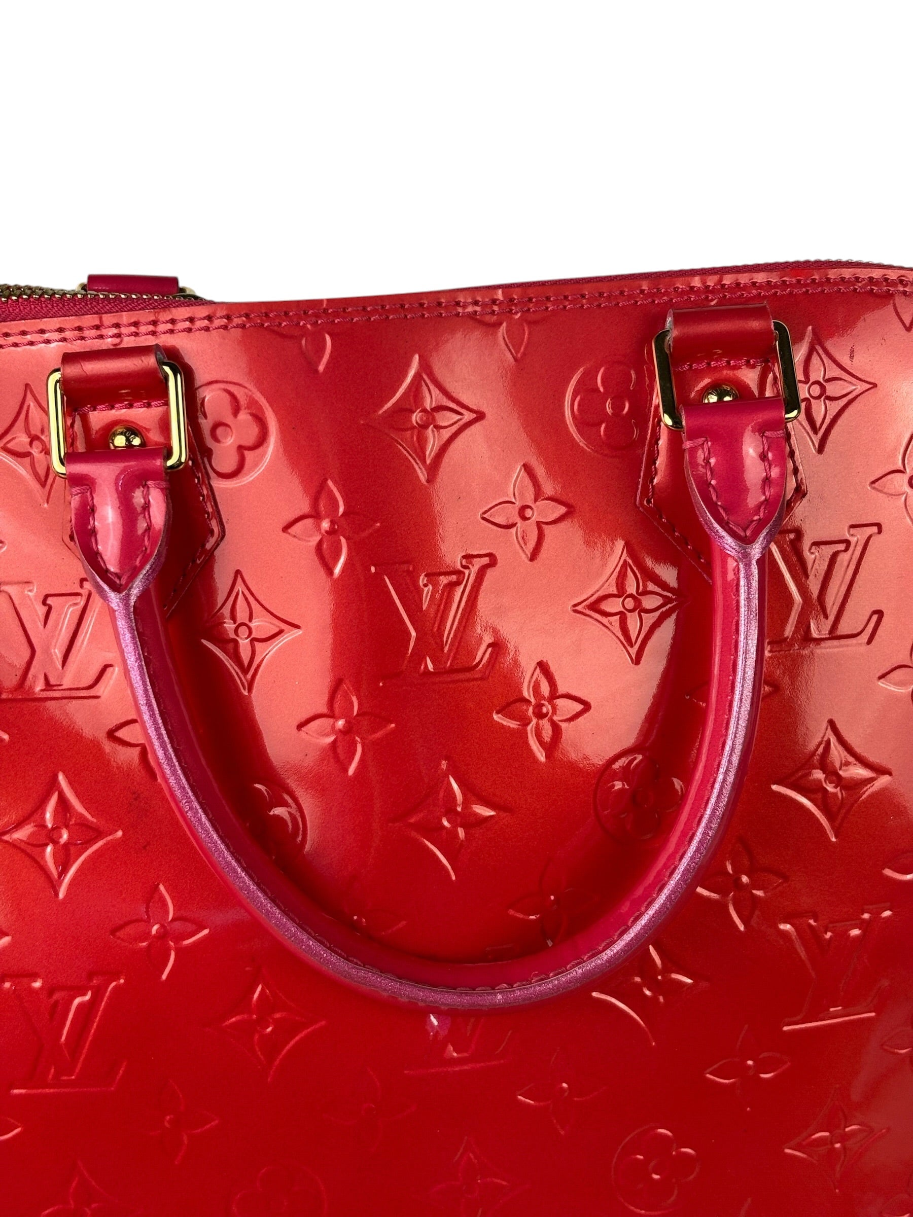 Louis Vuitton Apple Red Vernis Alma Handbag GM
