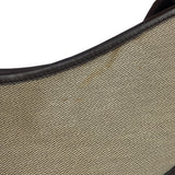 Gucci Brown/Beige Leather Trim Reins Canvas Web Hobo Bag