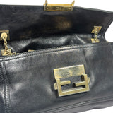 Fendi Black Leather Maxi Baguette