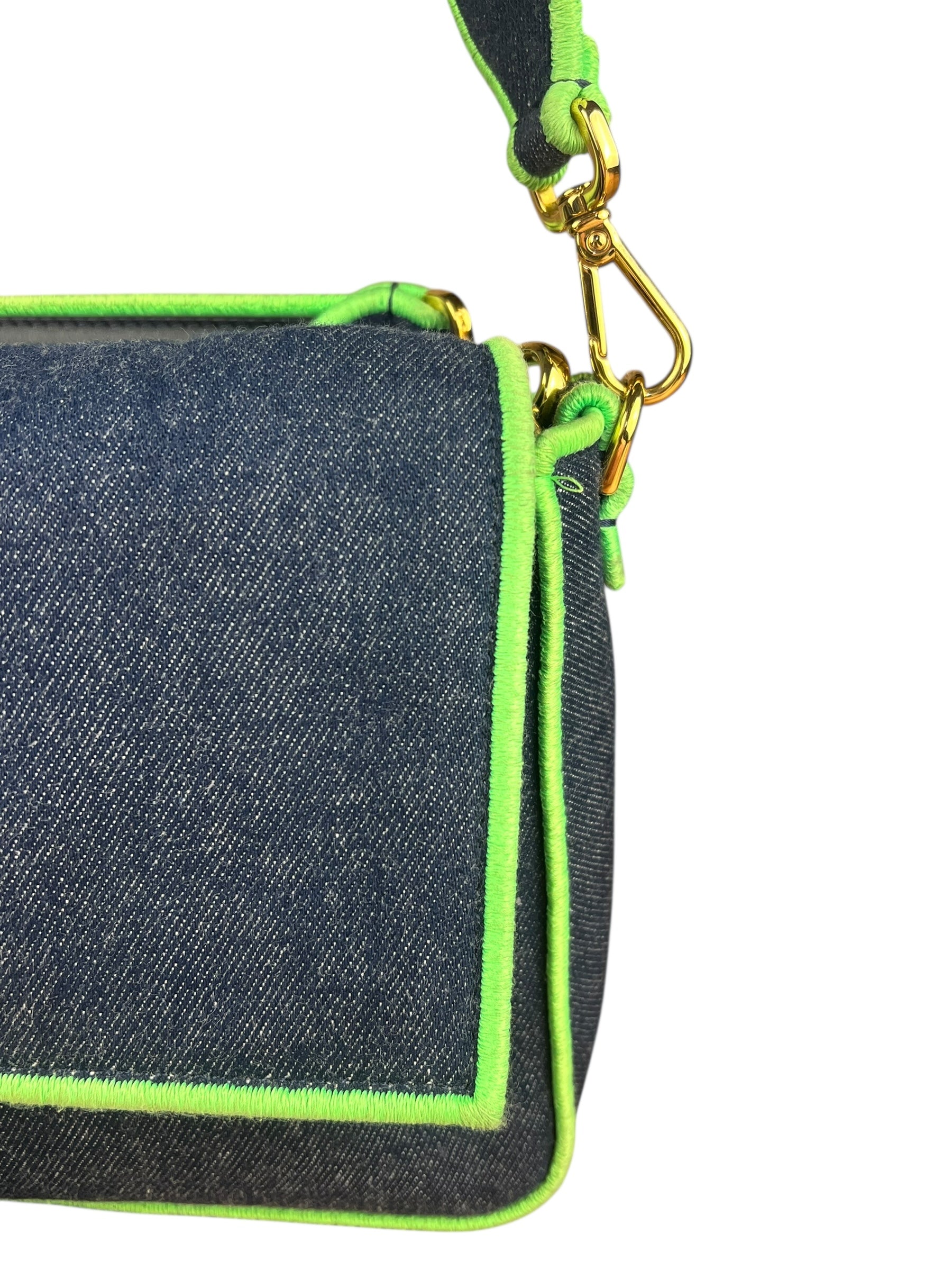 Fendi Denim Baguette NM 2Way Handbag