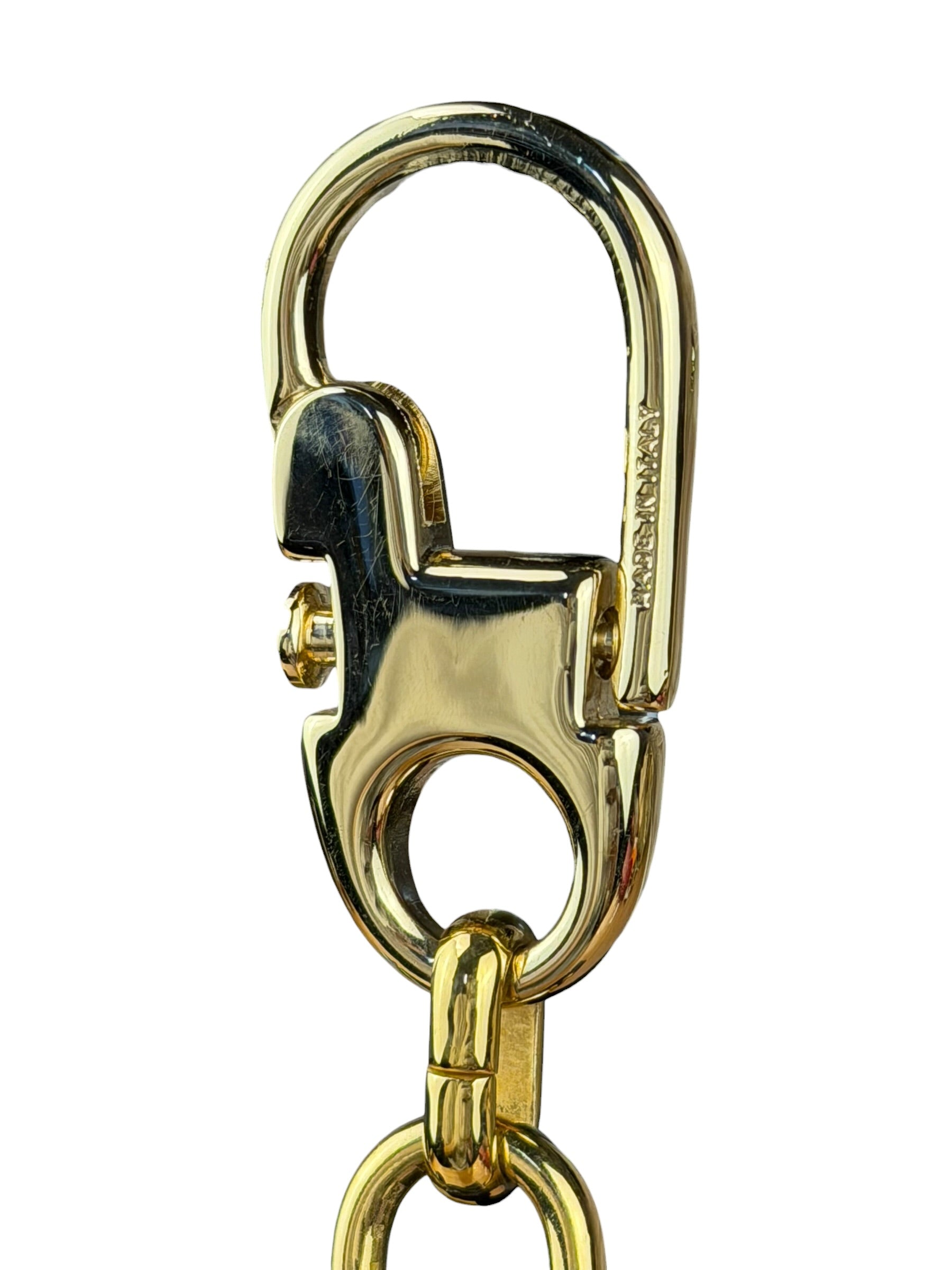 Gucci Vintage Leather/Metal Equestrain Stirrup Keychain