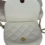 Chanel White Quilted Leather Side-Packs Dual Shoulder Bag 2019