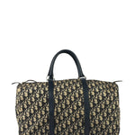Christian Dior Vintage Navy Leather Trim Trotter Boston Bag