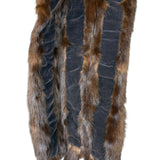 Vintage Dark Brown Fur Tailed Shawl