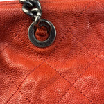 Chanel Red Caviar Quilted Medium Frame Shoulder Bag 2011